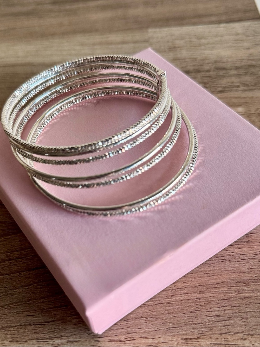 Sterling silver 925 Mexico seven day Bangle Set - Women Jewelry 6.5”